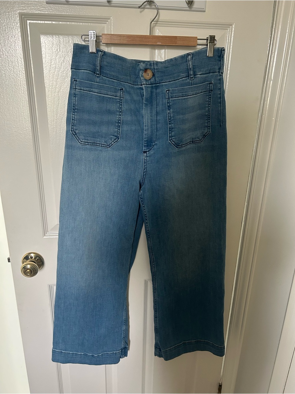 Maeve The Colette Light Blue Wide-Leg Cropped Jeans
